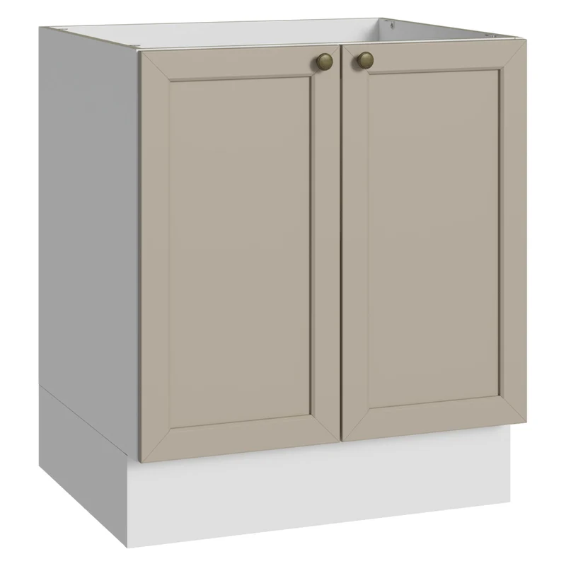 Balcão de Cozinha 70 x 60 cm 2 Portas (Sem Tampo) Branco/Crema Vik Madesa - Madesa