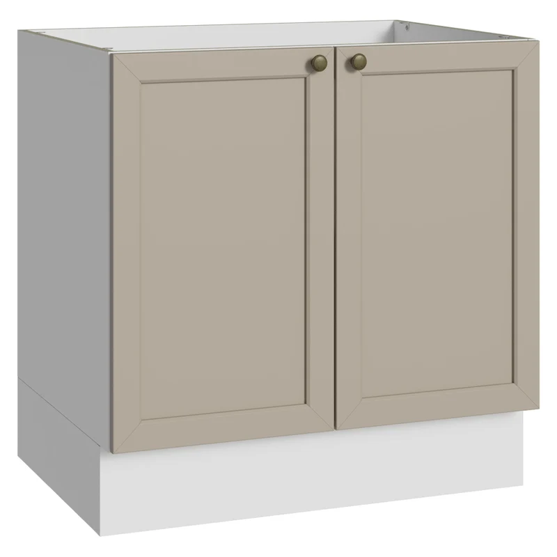 Balcão de Cozinha 80 x 60 cm 2 Portas (Sem Tampo) Branco/Crema Vik Madesa