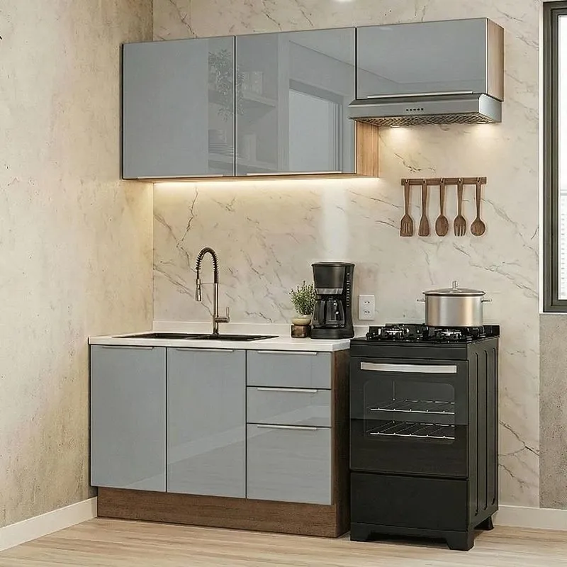 Armário de Cozinha Compacta 180 cm Lux Madesa 03