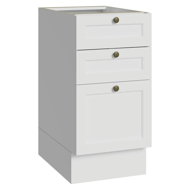 Balcão de Cozinha 40 cm 3 Gavetas (Sem Tampo) Branco Vik Madesa - Madesa