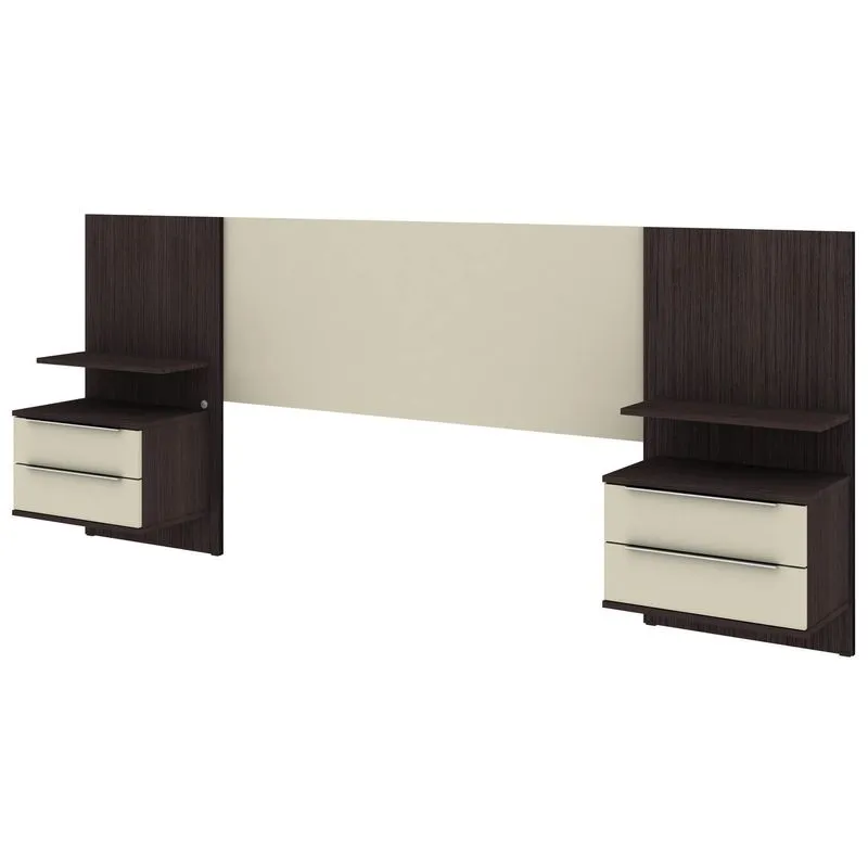 Cabeceira Casal Regulável com Luminária Led Salina Madesa Carvalho Fit/Bege Fit
