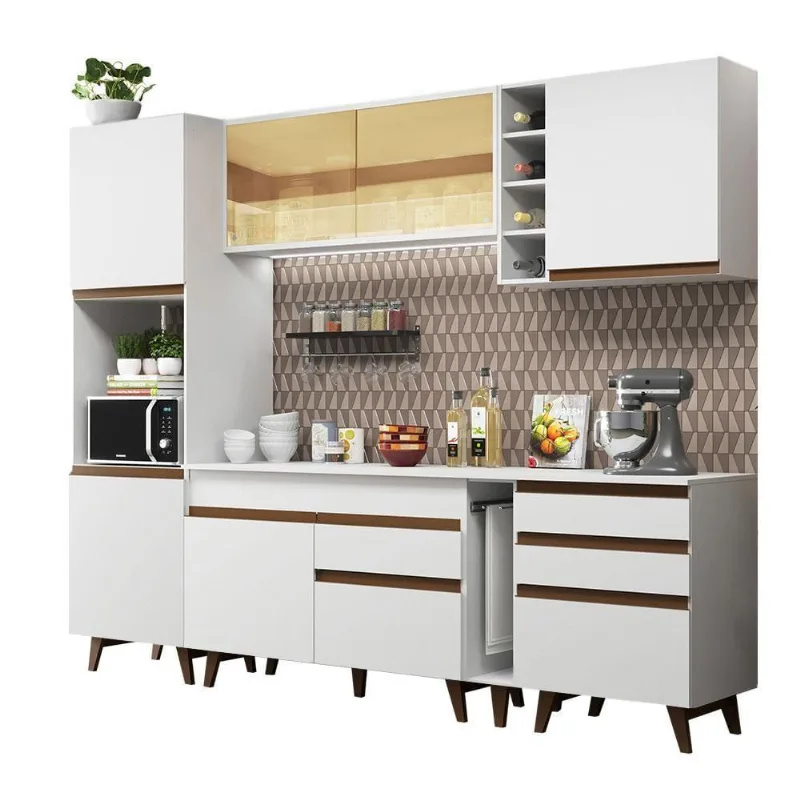 Cozinha Completa Madesa Reims com Armário e Balcão Branco