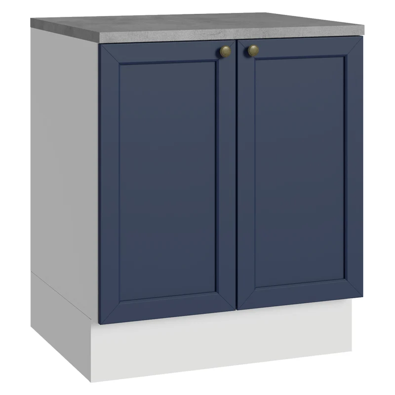 Balcão de Cozinha 70 x 60 cm 2 Portas (Com Tampo) Branco/Azul Vik Madesa