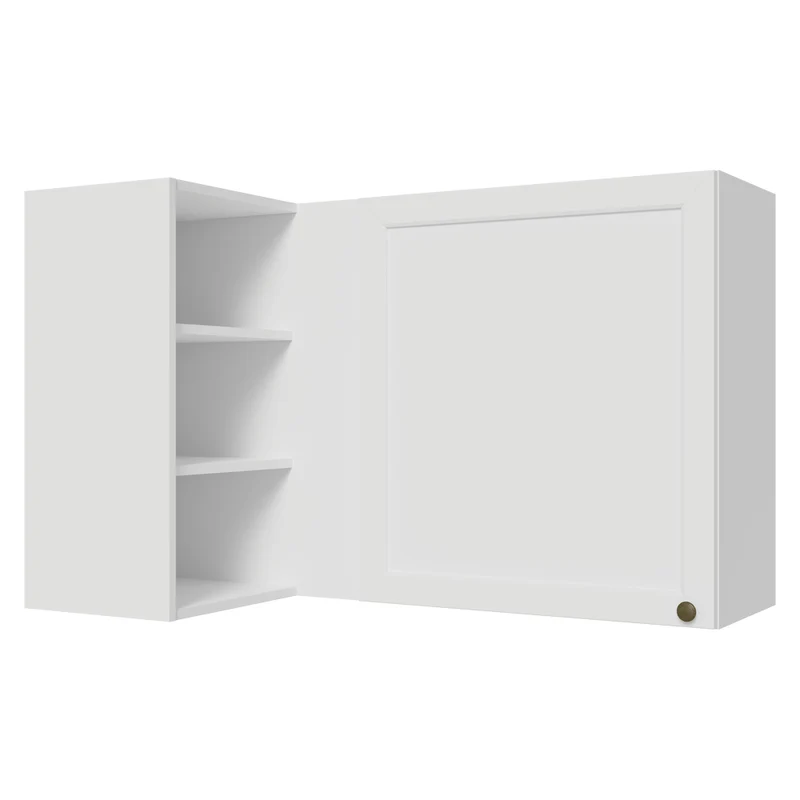 Armário Aéreo de Canto Para Linha 60 cm de Profundidade Branco Vik Madesa