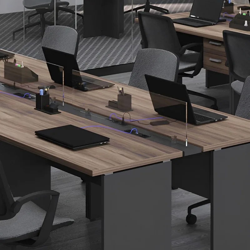 Divisória 125 cm em Vidro Incolor para Mesa de Trabalho F5 Office