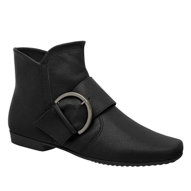Bota Cano Curto Salto Baixo Preto