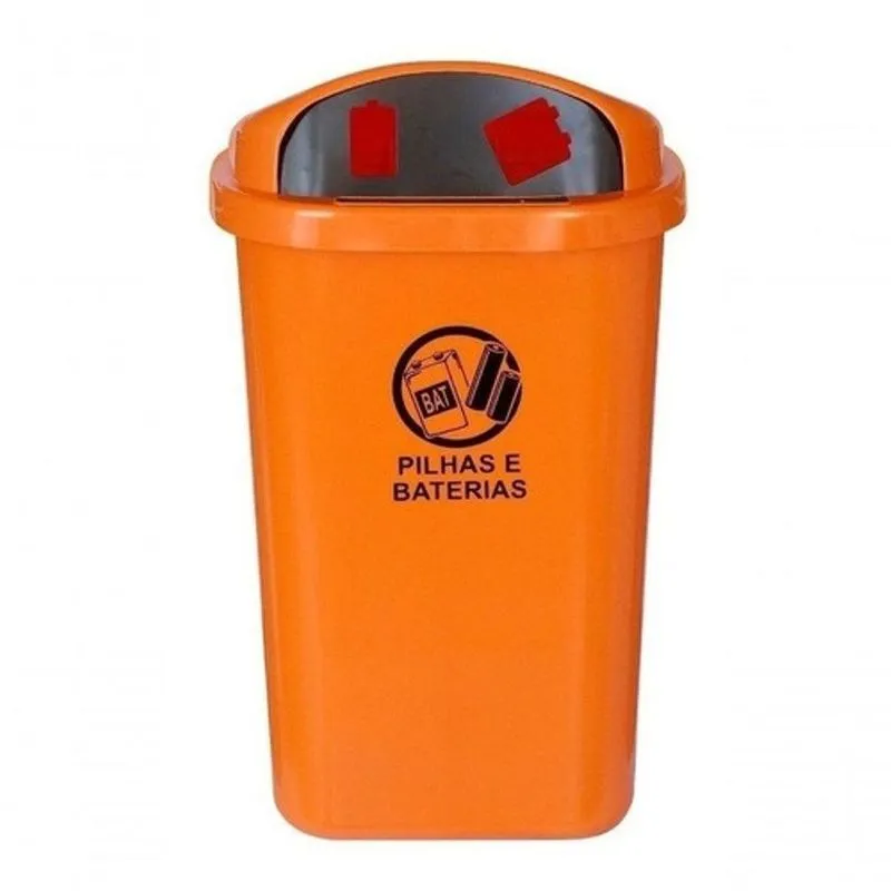Lixeira Plástica Para Descarte De Pilhas E Baterias 50l