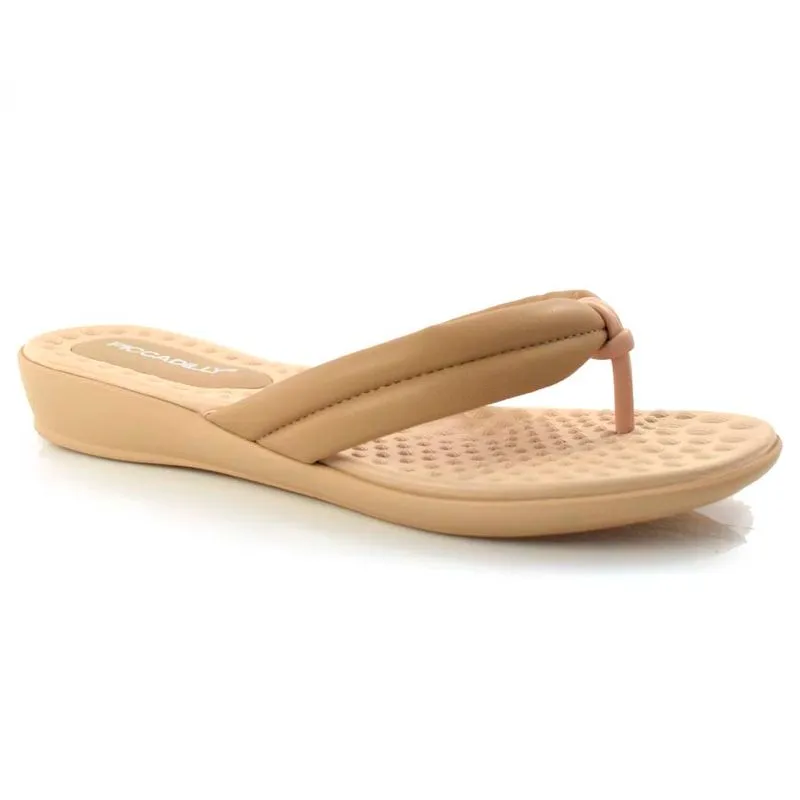 Tamanco Feminino com Salto Baixo Piccadilly Bege 500324 37
