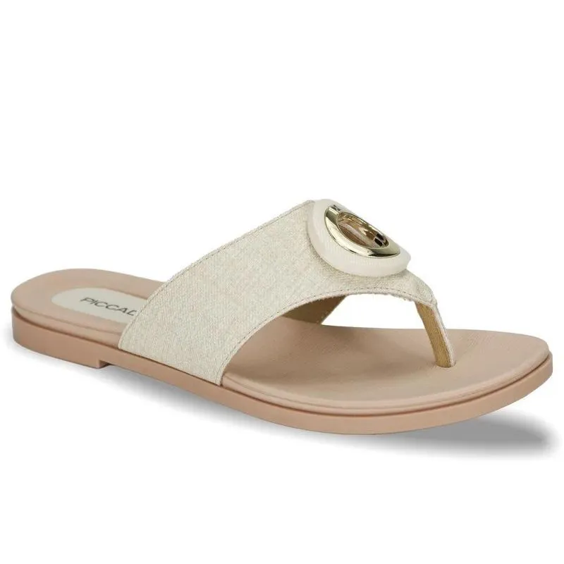 Chinelo piccadilly rasteiro com fivela juta 418056-1