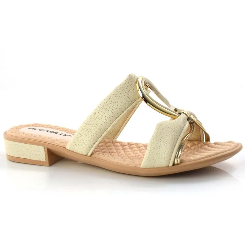 Tamanco de Salto Baixo Piccadilly Off White 590009 34