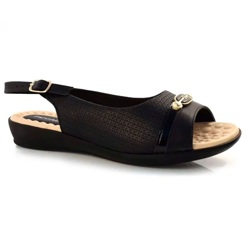 Sandália Rasteira Feminina Piccadilly Preto 500332 34