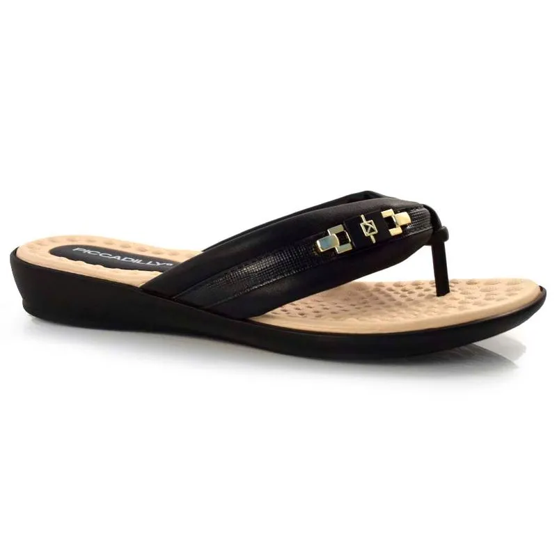 Tamanco Rasteira Feminino Piccadilly Preto 500321 41