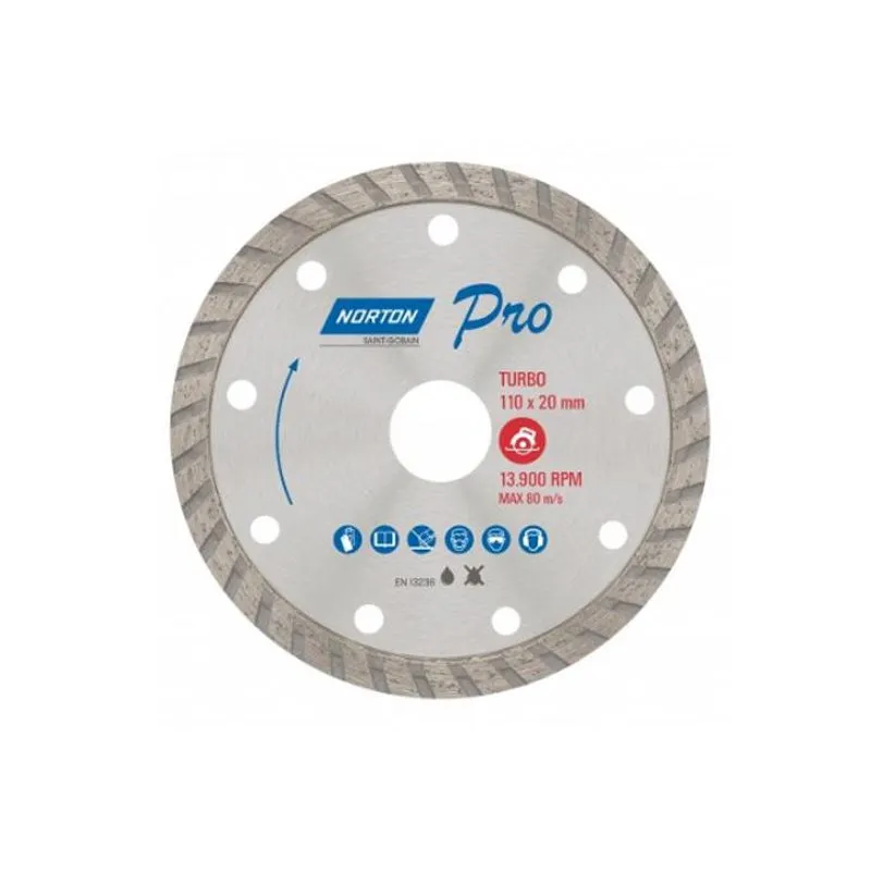 Disco Corte Diamantado Norton Classic Turbo 180mm x 22,23mm