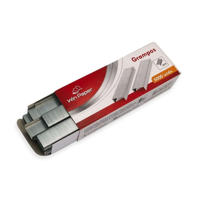Grampo Para Grampeador 26/6 Galvanizado Com 5000 Grampos