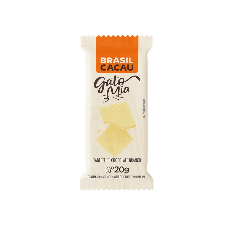 Tablete Chocolate branco Gato Mia 20g