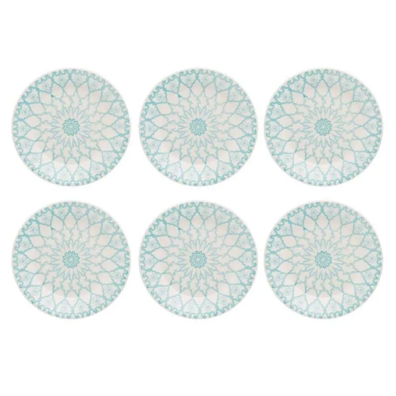 Prato De Sobremesa Cerâmica Estampa Donna Mandala 18cm 6un - Biona 091080