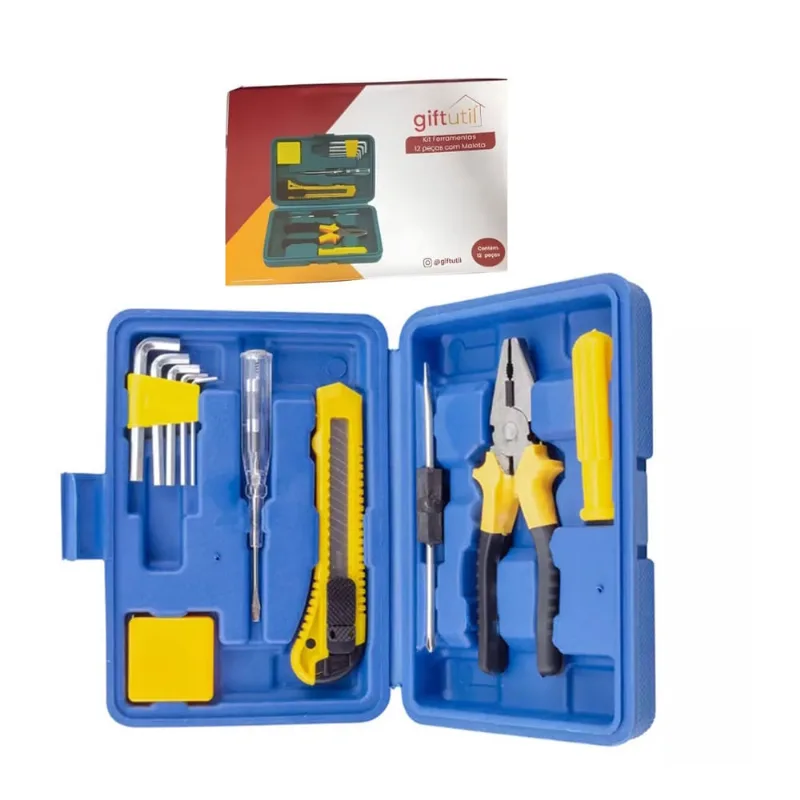 Kit Maleta Jogo 12 Peças Ferramentas Multiuso Pratico