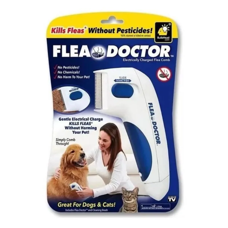 Pente Elétrico Antipulgas Carrapatos Piolhos Pet Cães Gatos