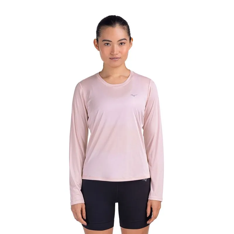 Camiseta Manga Longa de Corrida Mizuno Pro UV Feminina G / Roxo