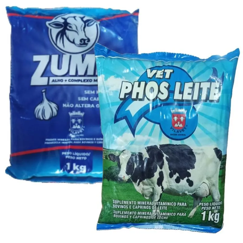 KIT/1 zumm 1K + 1 vet phos leite vilavet 1K vitamina minerais