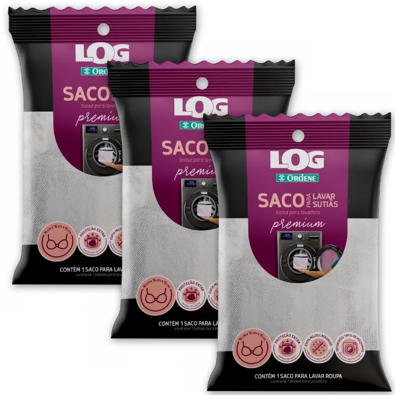 Kit 3 Bolsa Lavar Sutiãns Roupas Em Máquina Lavanderia Saco