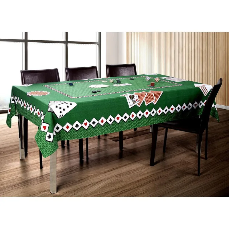 Toalha De Mesa p/ 8 Jogadores Retangular Jogo Baralho Cartas