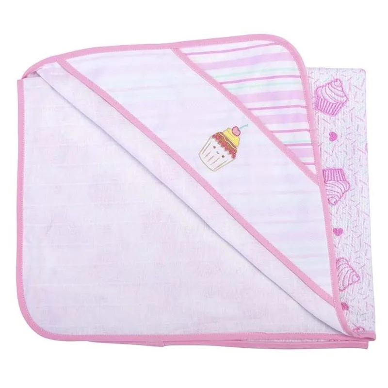 Toalha Felpa Capuz Rosa Baby Nice Minasrey