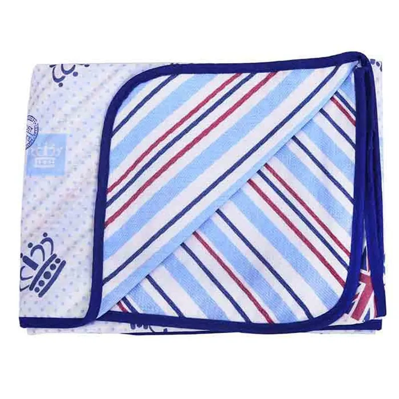 Manta Flanelada Dupla Face Para Bebê Azul Marinho 80x80m