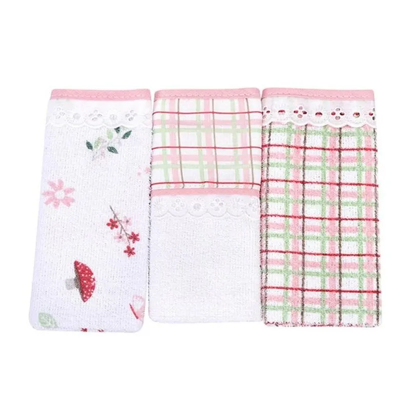 Kit Pano De Boca Dengo 3 Peças Cogumelo Rosa (MP)