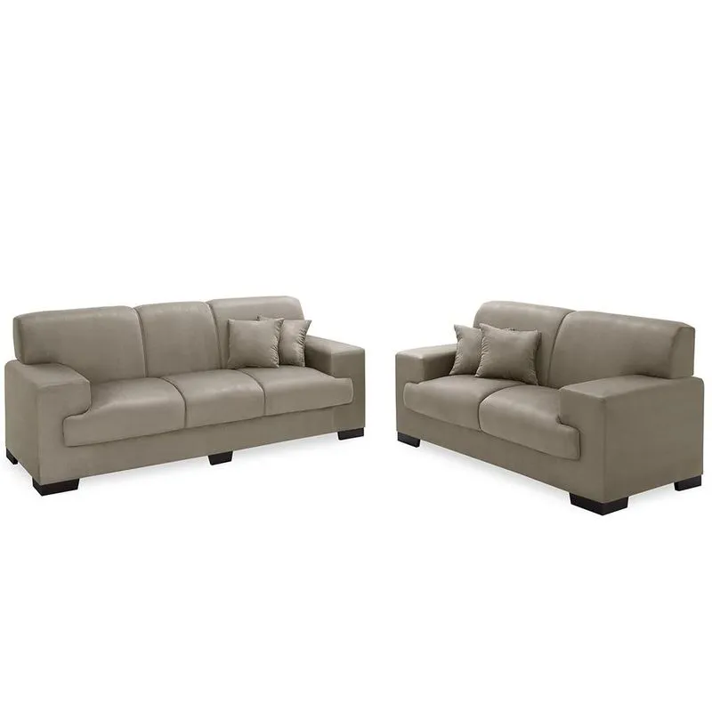 Conjunto Sofá 3 e 2 Lugares Gabriele em Sued Bege