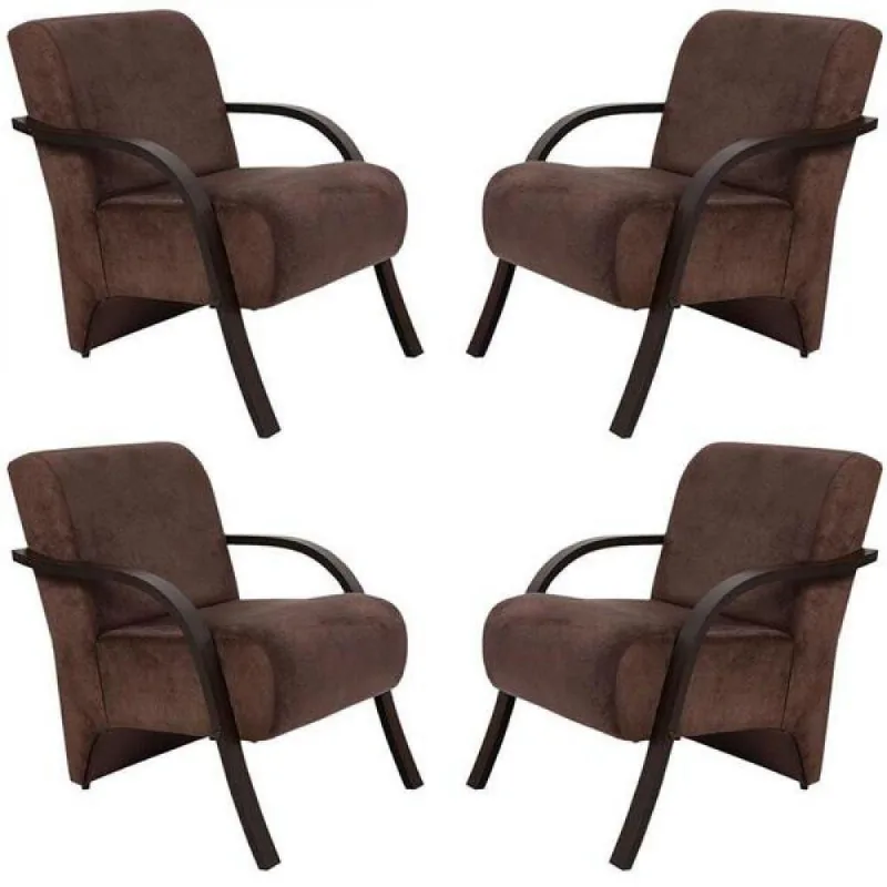 Kit 4 Poltronas Decorativas 1 Lugar Santa Rita Marrom