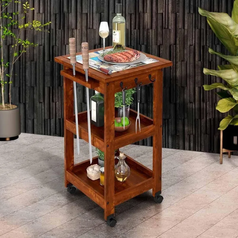 Balcãozinho Móvel Para Churrasco Gourmet Imbuia Flameflex Shop Jm