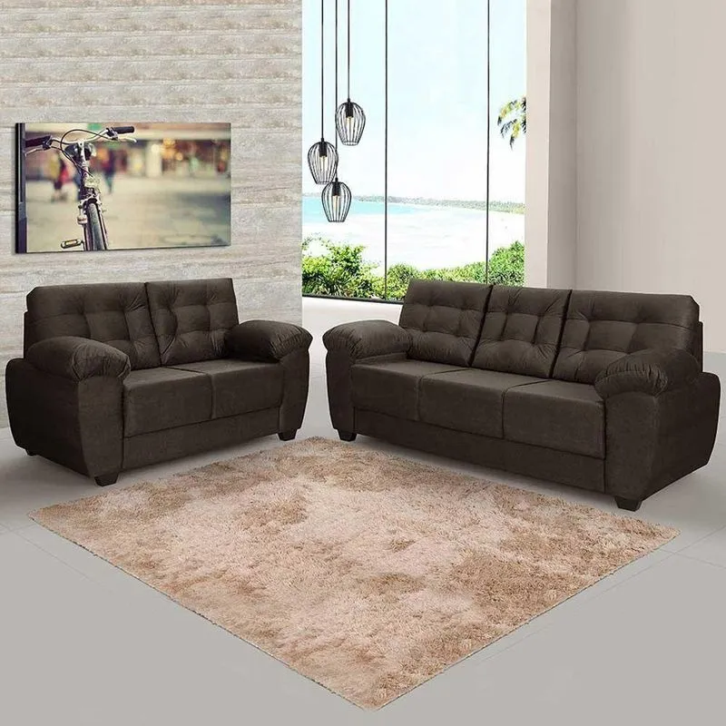 Sofá 2 E 3 Lugares Suede Veludo Animale Elegance Marrom