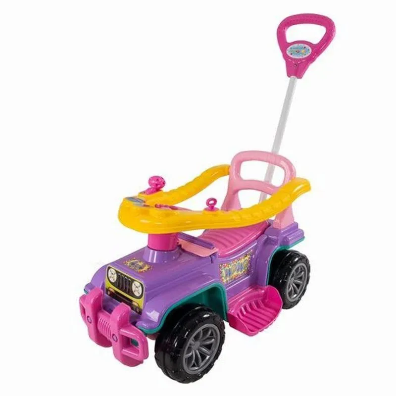 Carrinho De Passeio Infantil Jip Com Empurrador Rosa Maral Plástico Único