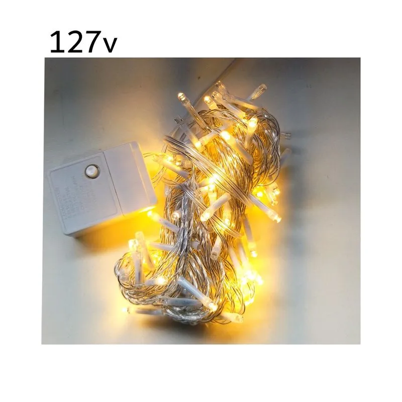 Pisca Cordão Led 9m Festa Natalina Branco Quente zsd 008