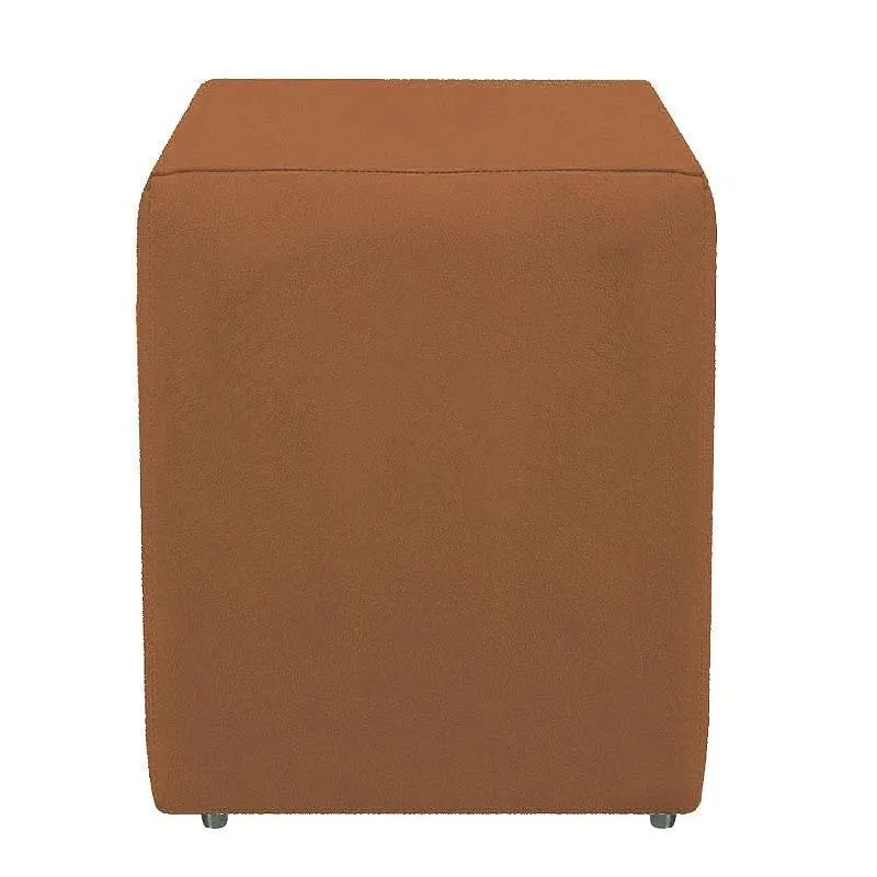 Puff Para Sala E Hall De Entrada Suede Terracota Quadrado Dado