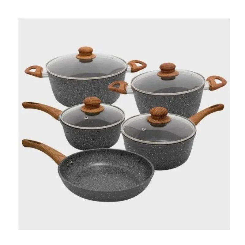 Kit jogo de panela ceramica grafite indução mimo style