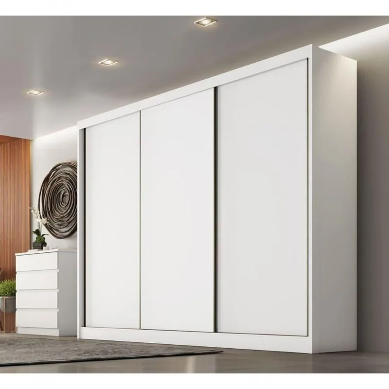 Guarda Roupa Casal 3 Portas 6 Gavetas - Medelim-branco - Móveis Novo Horizonte