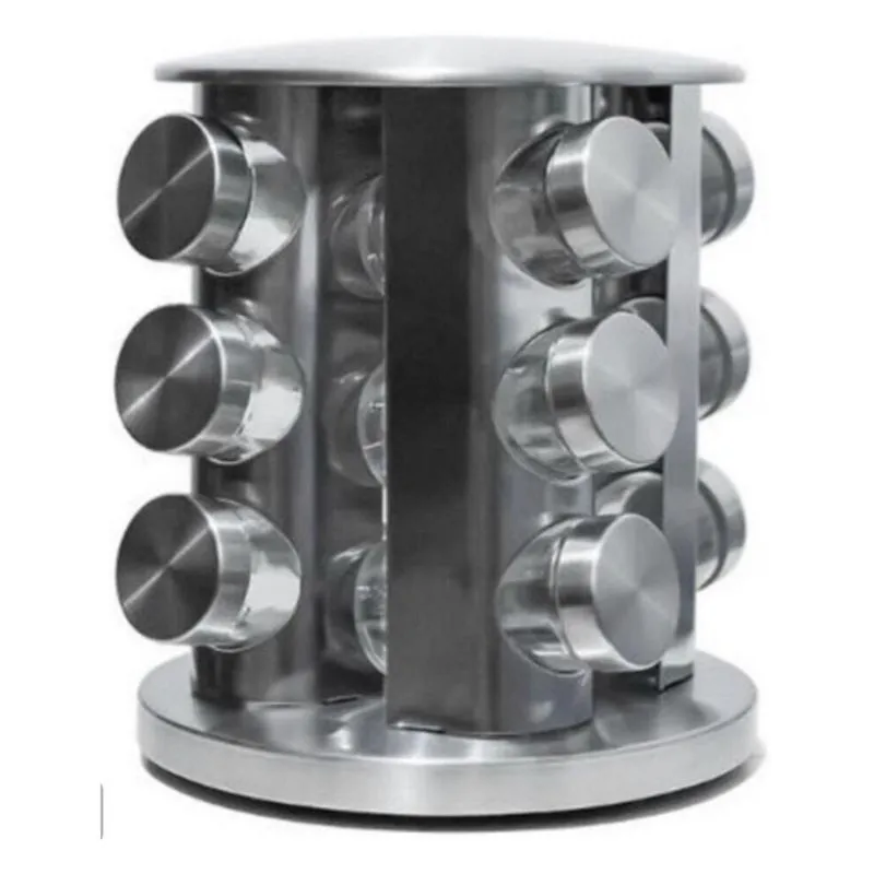 Porta Tempero Condimento Giratório 12 Potes Inox Cozinha
