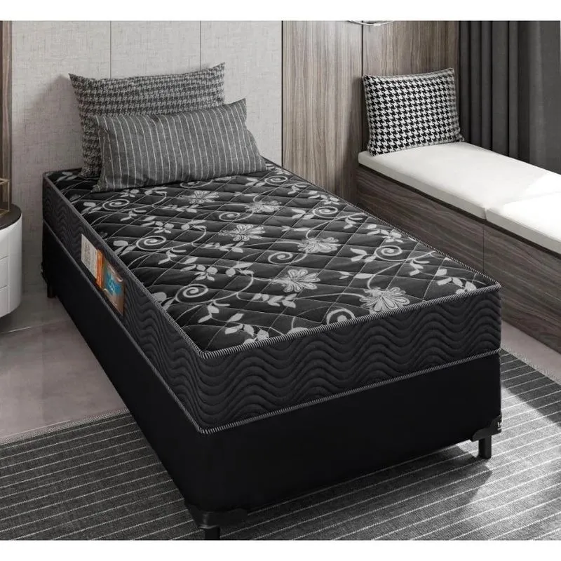 Cama Box Solteiro + Colchão Portobel Verona D28 54x88x188