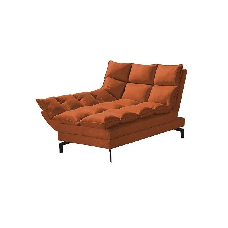 Chaise Um Braço Lado Direito Luxor Pés De Aço Preto 1,10m Veludo Terracota - Cor: Laranja