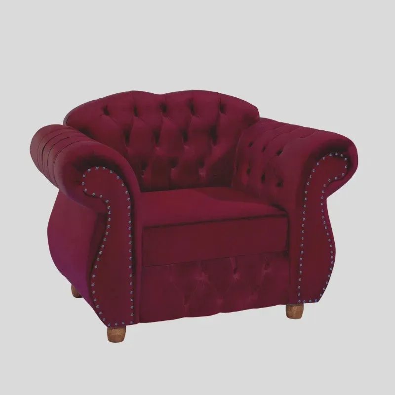 Duas Poltronas Chesterfield Merlo Suede Bordo / decoracao, sala tv estar, recepcao