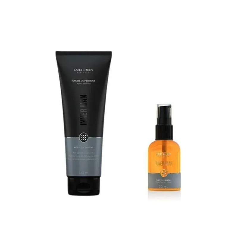 Red Iron Kit Inner Man Creme De Pentear + Oleo De Barba