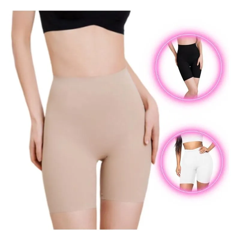 Cinta Modeladora Shorts Alta Compressão Cintura Alta Bege Pp