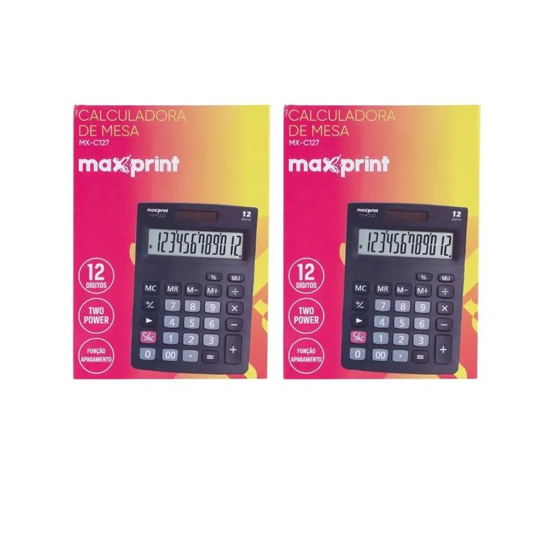 Kit 2 Calculadoras Office De Mesa Maxprint Mx-c127 75000029