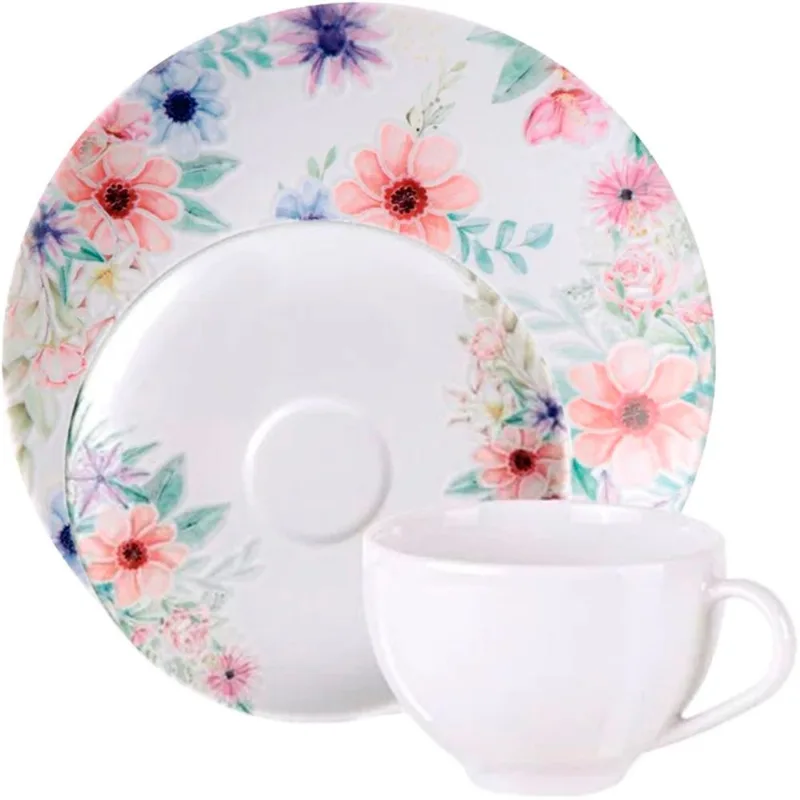 Kit Jogo De Café Lanche 20pçs 10 Pessoas Floratta Tramontina