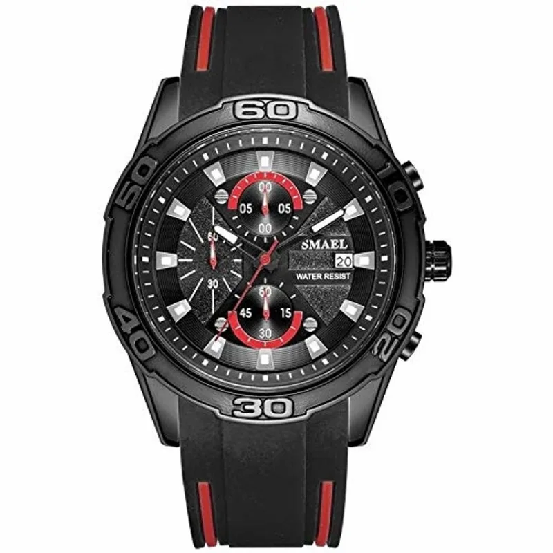 Relógio De Pulso Smael Sl9086 Militar À Prova D´água Vermelho
