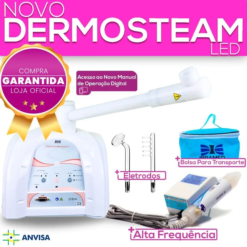 Kit Novo Dermosteam LED e Vapor de Ozônio + hf - Ibramed