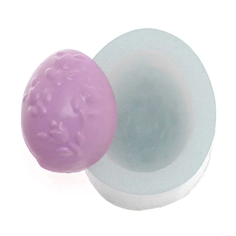 Molde de Silicone Ovo Floral (10) un FLEXARTE