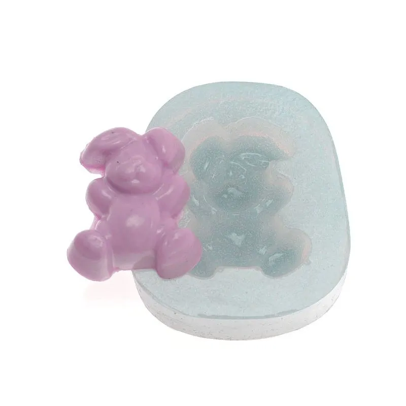 Molde de Silicone Coelhinho Orelha Baixa (12) un FLEXARTE